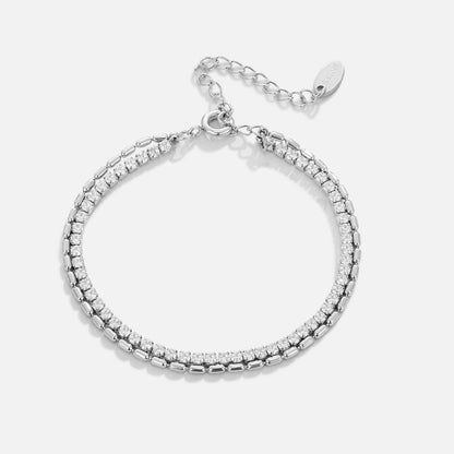 Arelia Scattered Crystal Silver-Tone Chain Bracelet