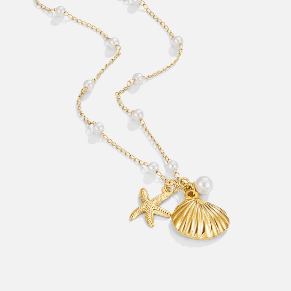 Aria Coastal Shell Charm Fine Chain Necklace
