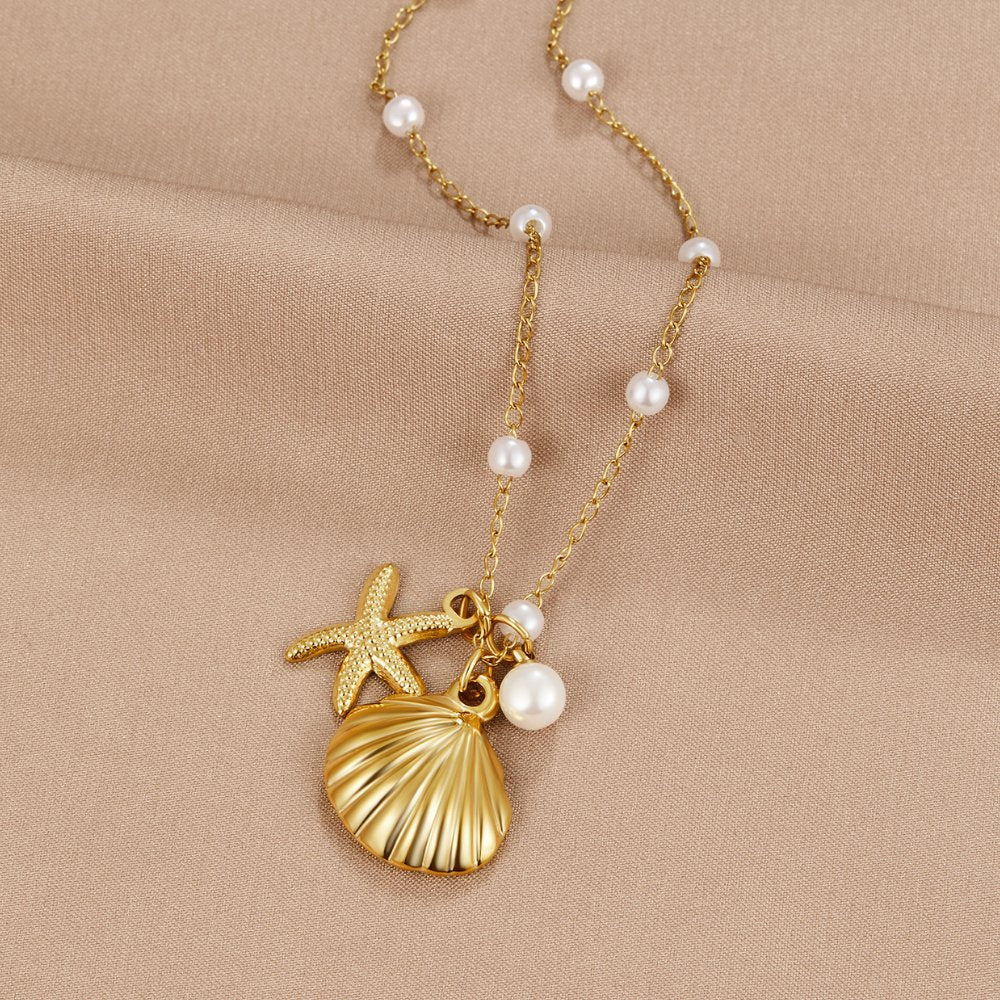 Aria Coastal Shell Charm Fine Chain Necklace