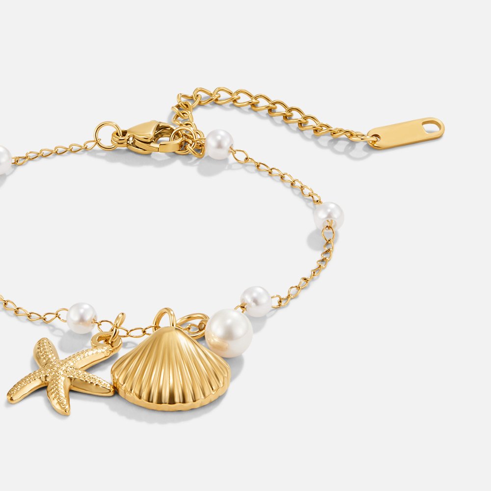 Aria Shell Drop Chain Bracelet