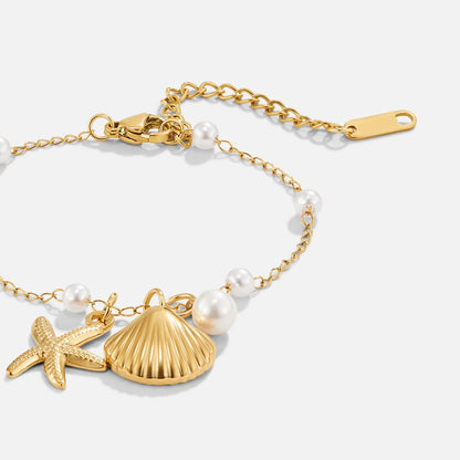 Aria Shell Drop Chain Bracelet