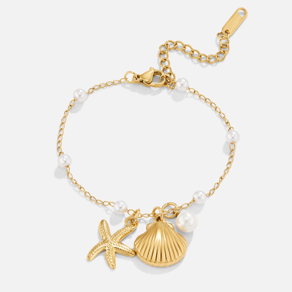 Aria Shell Drop Chain Bracelet