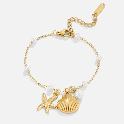 Aria Shell Drop Chain Bracelet