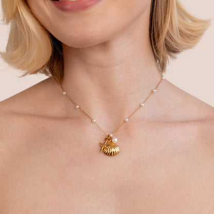 Aria Coastal Shell Charm Fine Chain Necklace