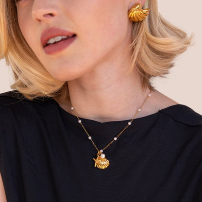 Aria Coastal Shell Charm Fine Chain Necklace