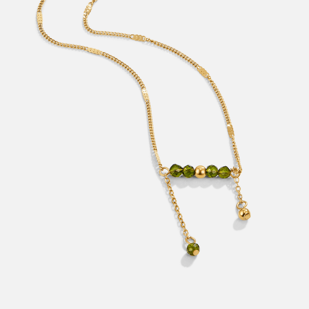 Arizona Green Beaded Tassel Long Necklace
