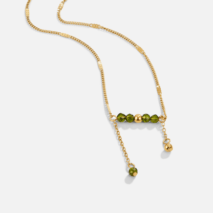 Arizona Green Beaded Tassel Long Necklace