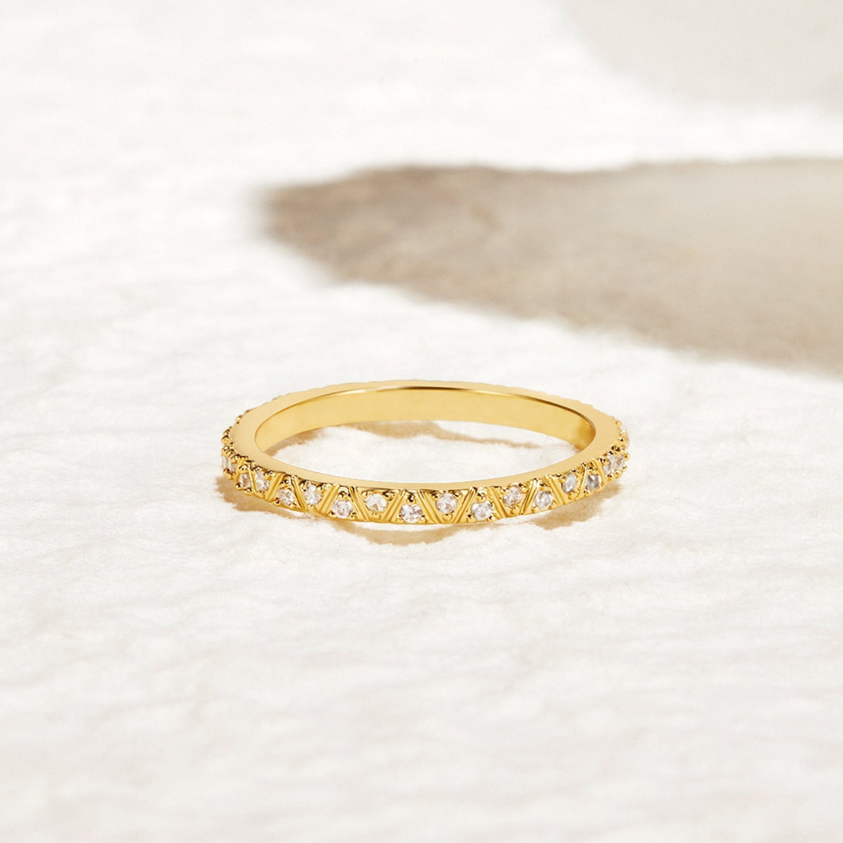 Arquette Slim Gold-Tone Crystal Row Ring
