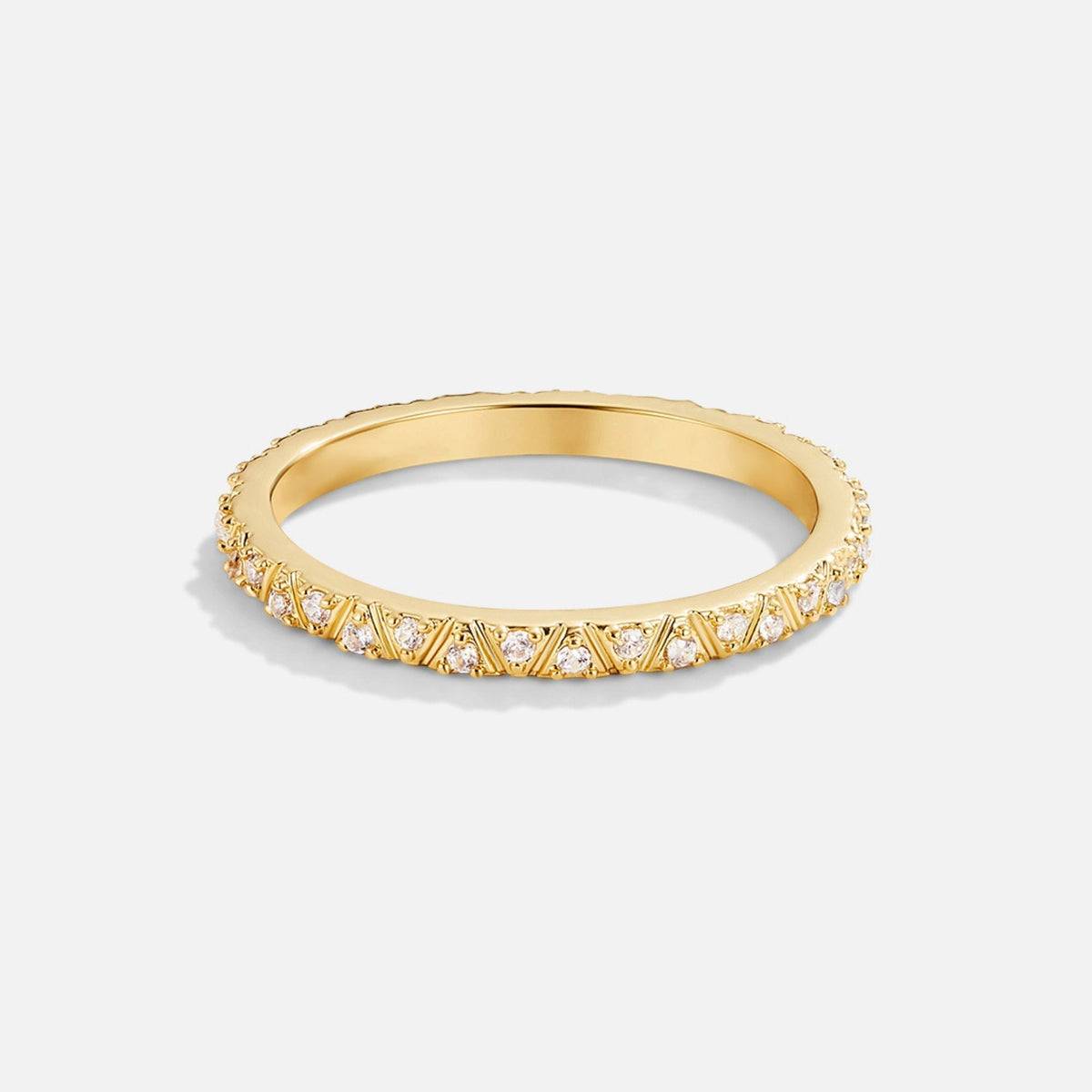 Arquette Slim Gold-Tone Crystal Row Ring