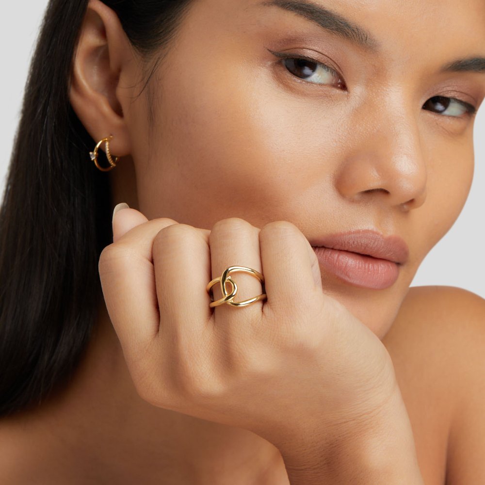Astrid Polished Gold-Tone Simple Band Ring