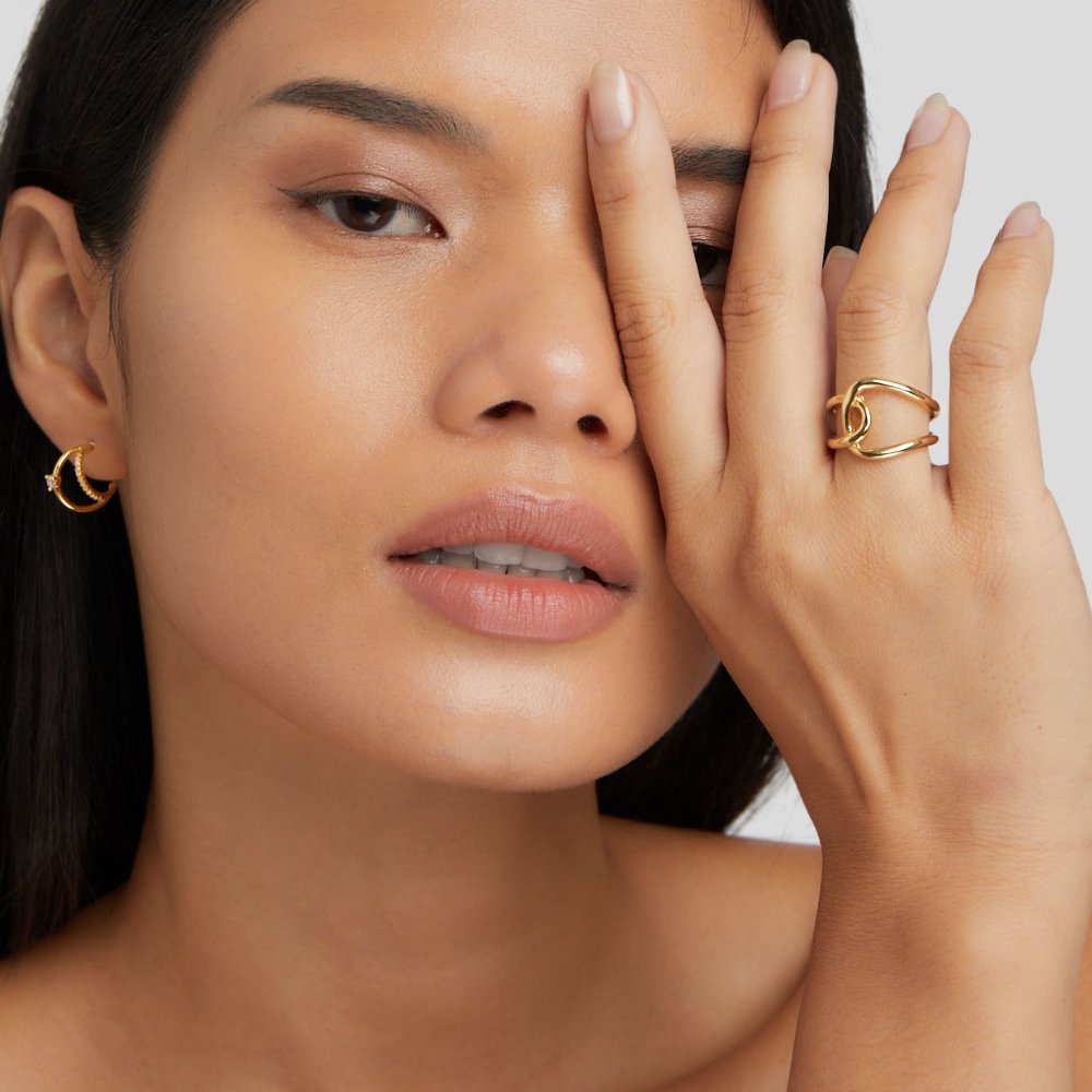 Astrid Polished Gold-Tone Simple Band Ring