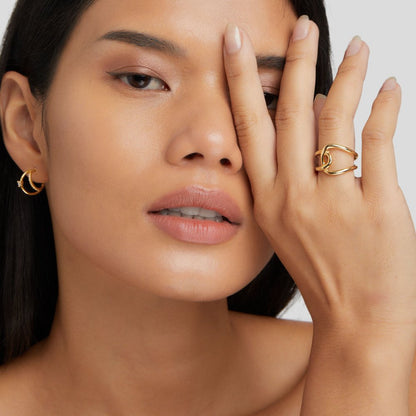 Astrid Polished Gold-Tone Simple Band Ring