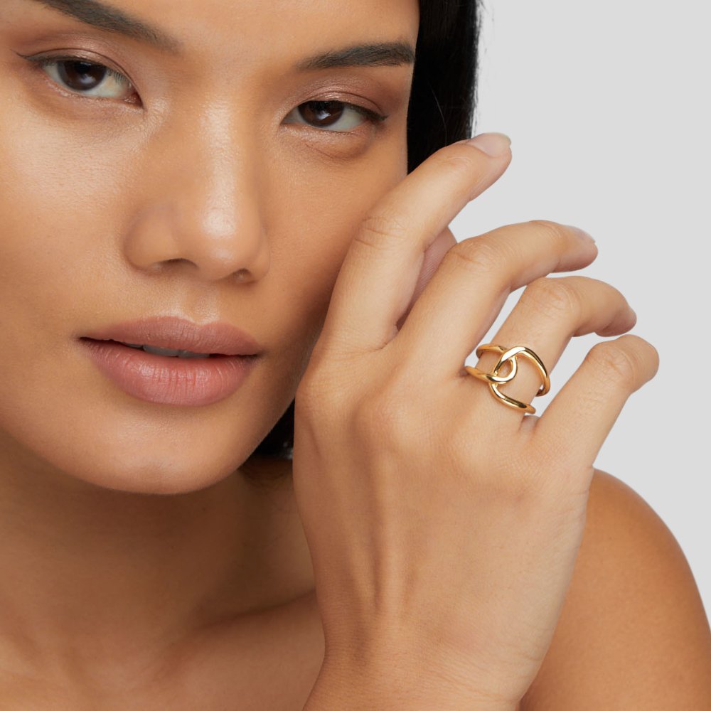 Astrid Polished Gold-Tone Simple Band Ring
