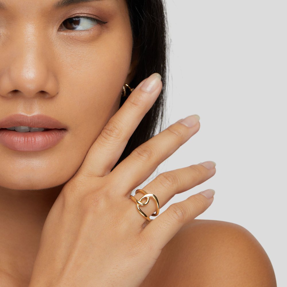 Astrid Polished Gold-Tone Simple Band Ring