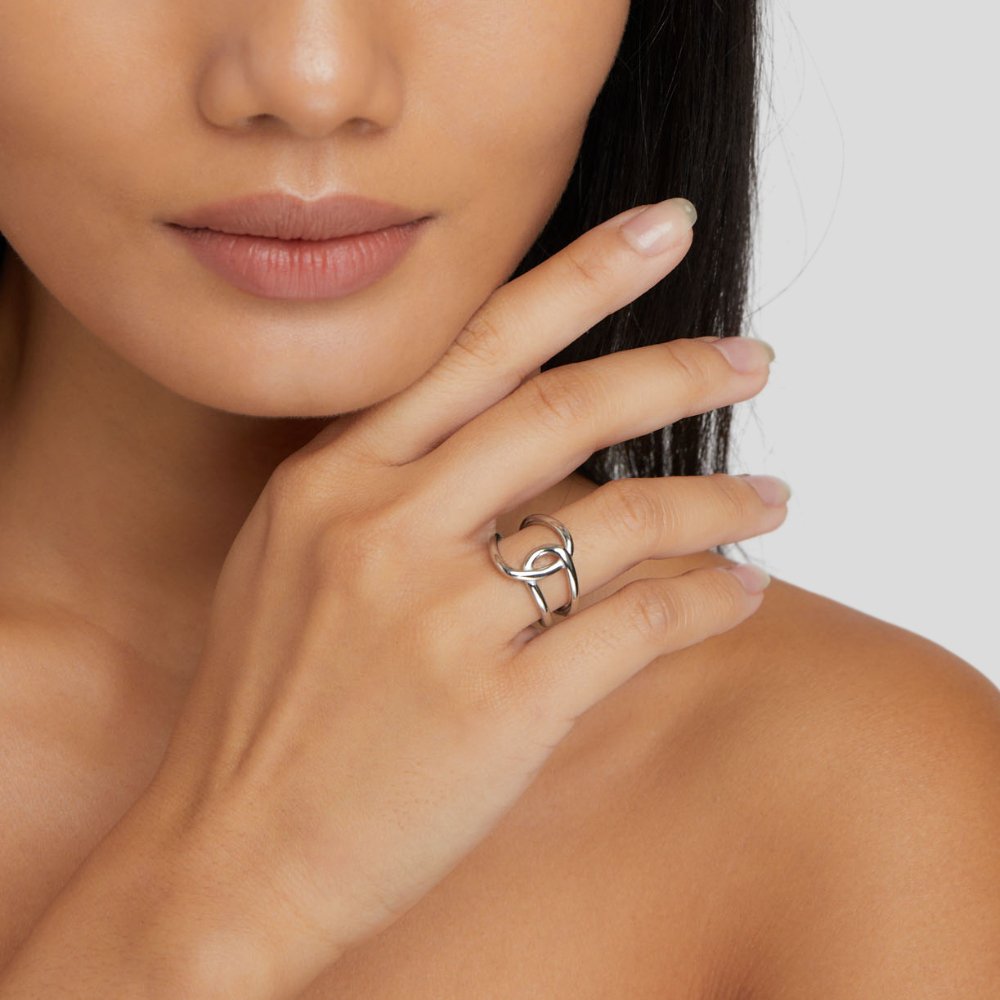 Astrid Smooth Silver-Tone Ring for Every Day