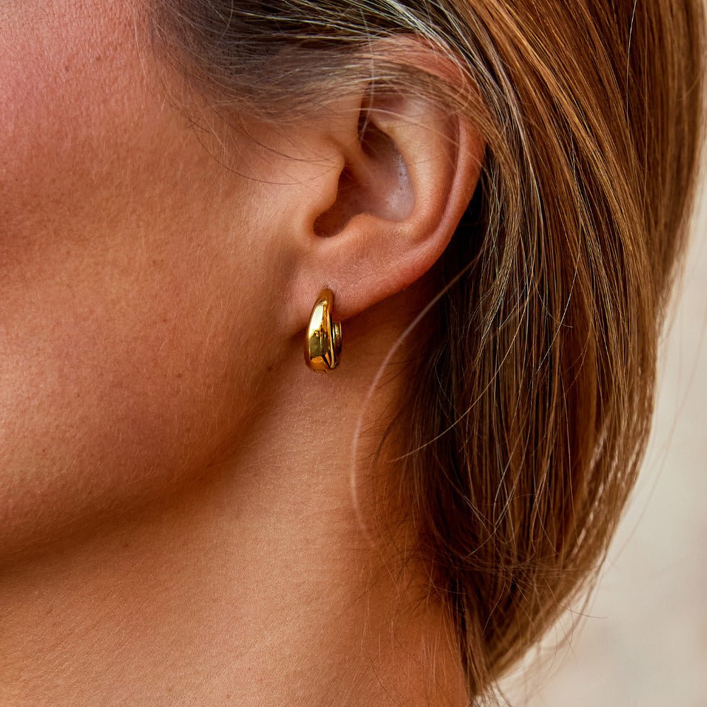 Audrey Clean-Lined Gold-Tone Hoop Earrings