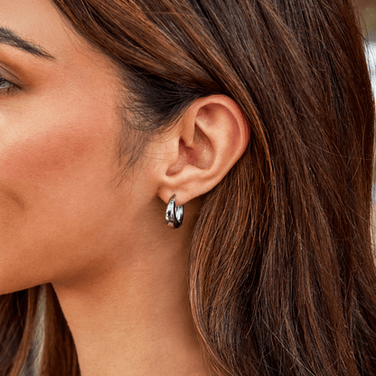 Audrey Polished Silver-Tone Hoop Earrings