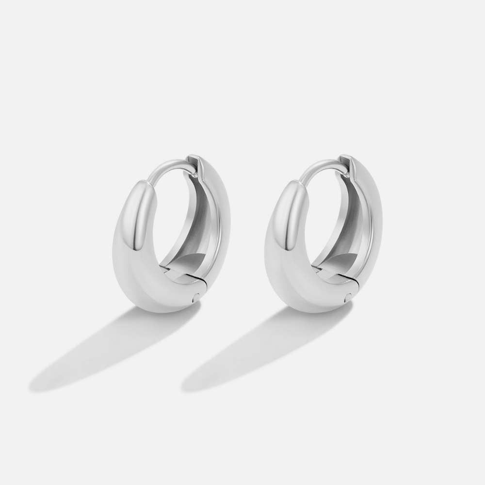 Audrey Polished Silver-Tone Hoop Earrings