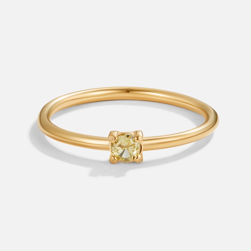 August Green Crystal Gold-Tone Birth Month Ring