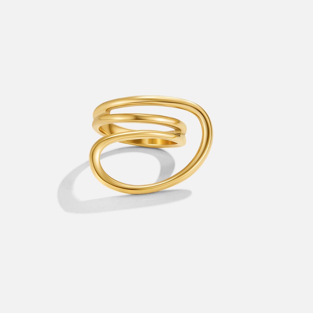 Ava Softly Waved and Twisted Slim Band Ring