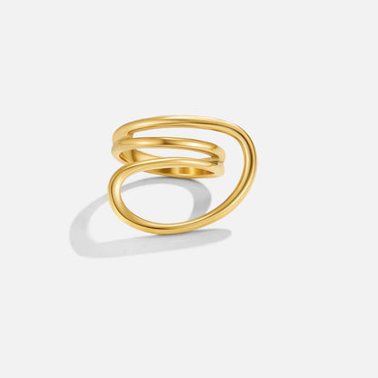 Ava Softly Waved and Twisted Slim Band Ring