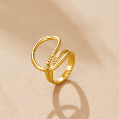 Ava Softly Waved and Twisted Slim Band Ring