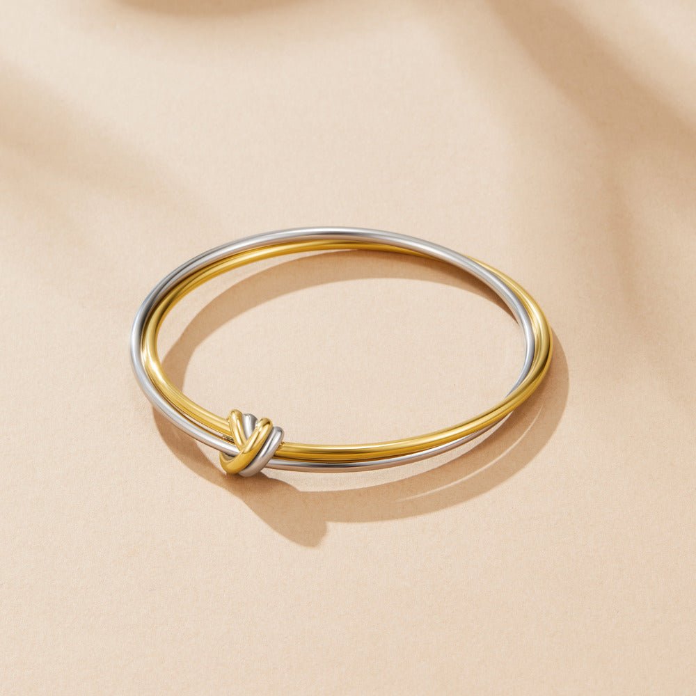 Ava Gold-Tone and Silver-Tone Twist Bangle