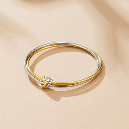 Ava Gold-Tone and Silver-Tone Twist Bangle