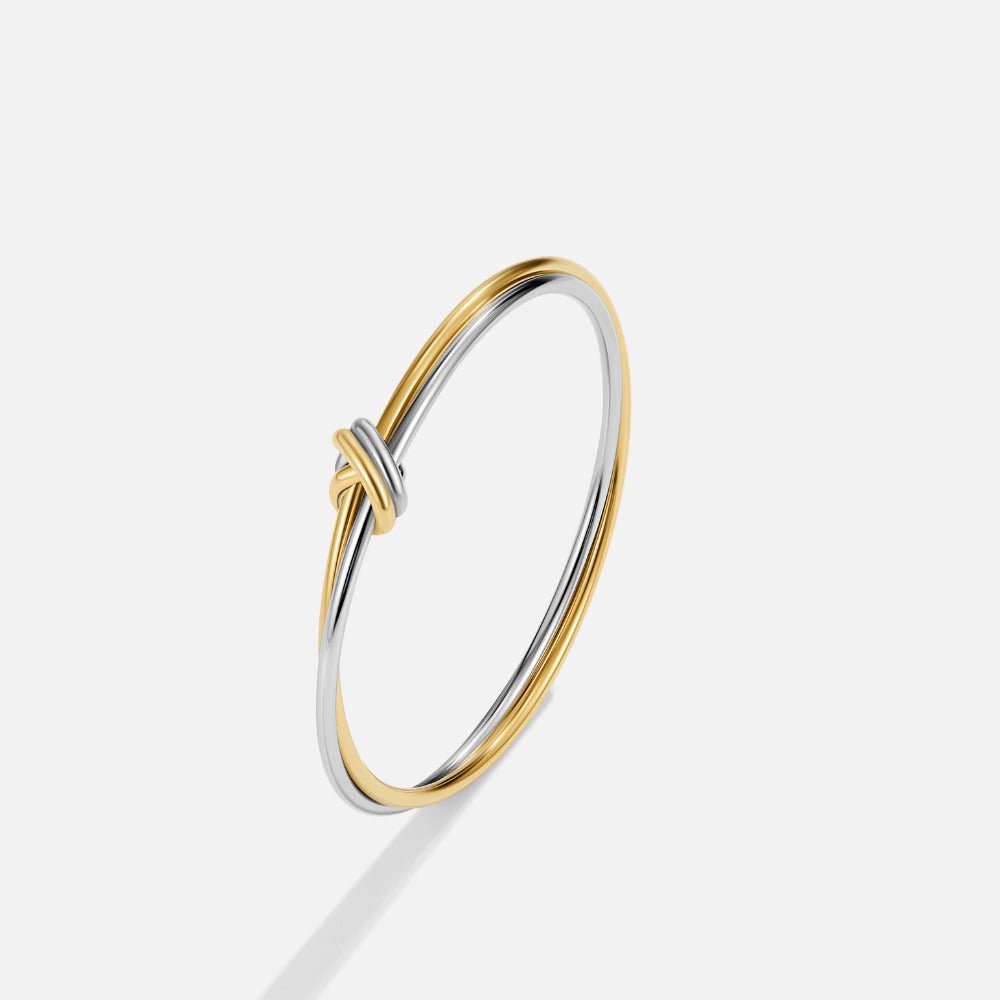 Ava Gold-Tone and Silver-Tone Twist Bangle