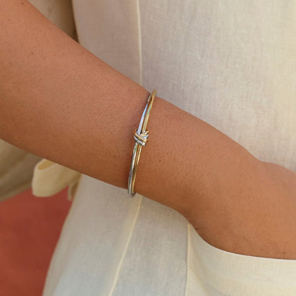 Ava Gold-Tone and Silver-Tone Twist Bangle