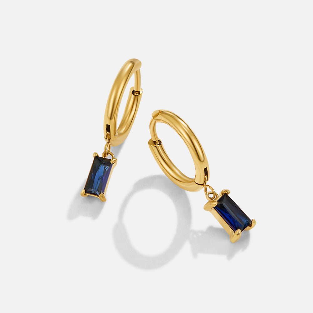 Avery Faceted Blue Crystal Drop Earrings