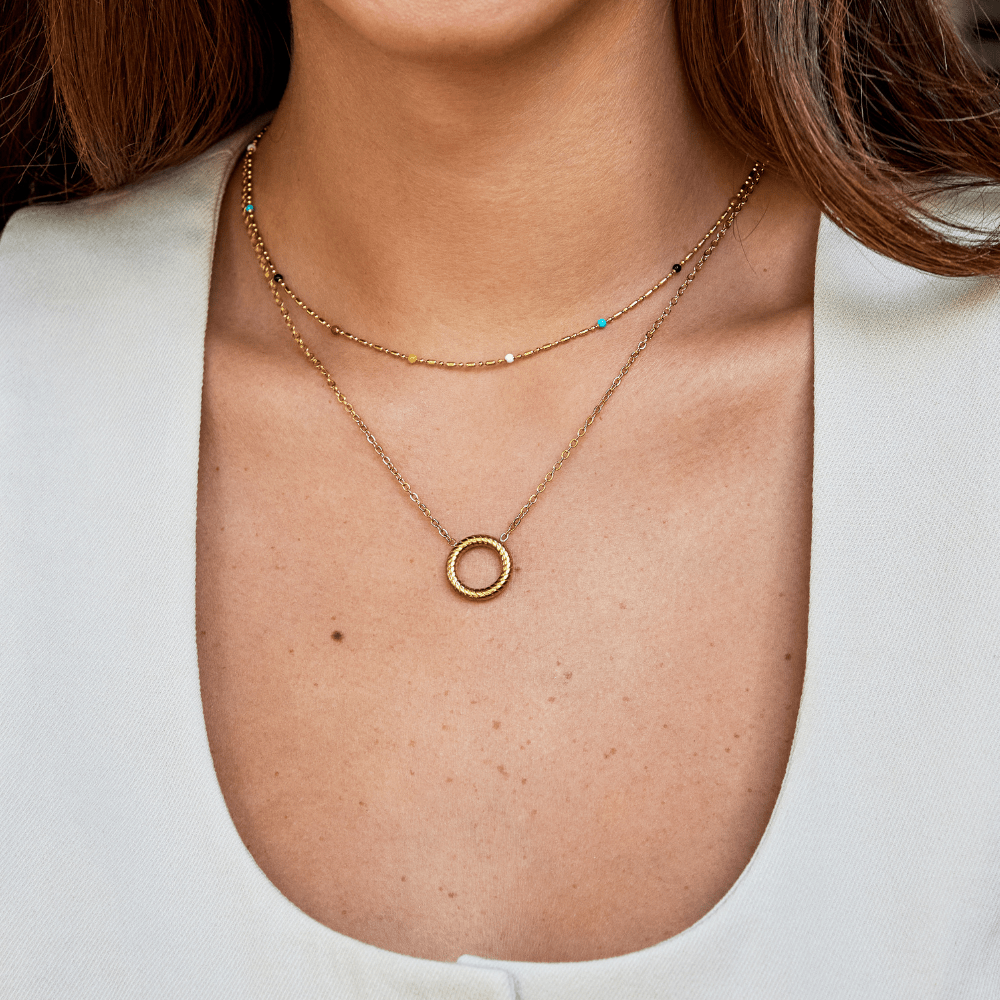 Avery Open Circle Silhouette Pendant Necklace