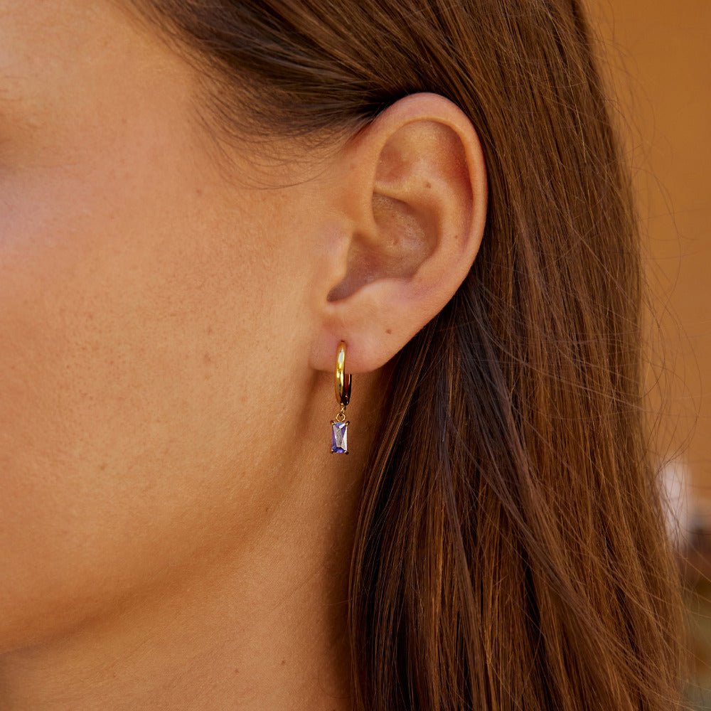 Avery Soft Lilac Crystal Post Drop Earrings