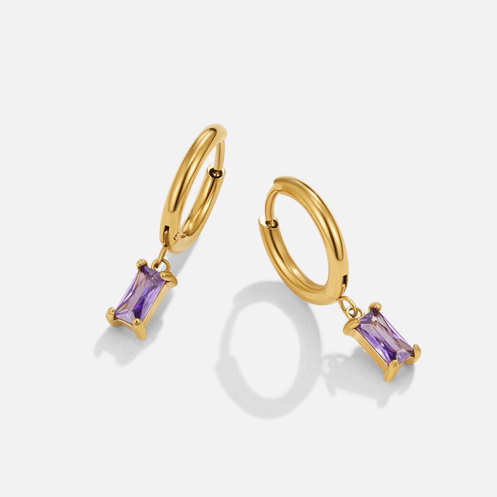 Avery Soft Lilac Crystal Post Drop Earrings