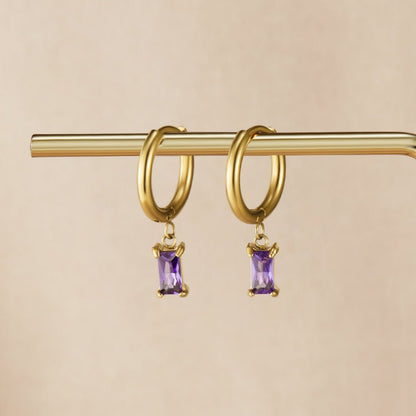 Avery Soft Lilac Crystal Post Drop Earrings