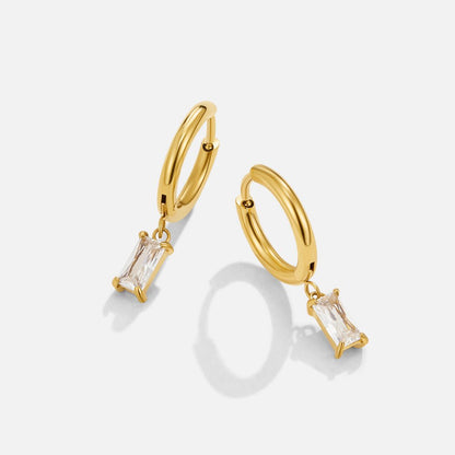 Avery Clear Crystal Fine Post Drop Earrings