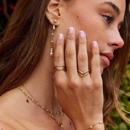 Ayla Mixed Metal Tone Layered Stack Ring