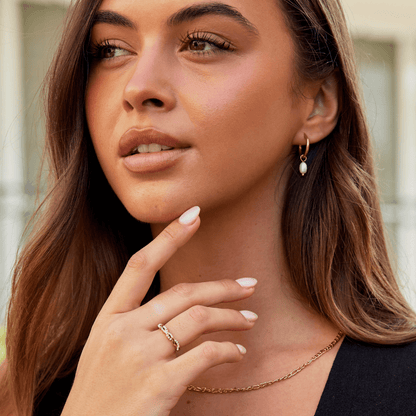 Bella Pearl Topped Rope Twist Ring