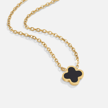 Lola Black Clover Charm Necklace