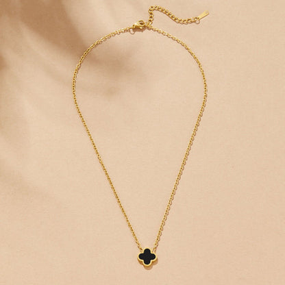 Lola Black Clover Charm Necklace
