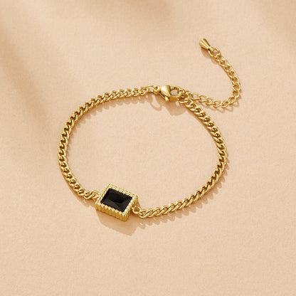 Ink Black Beaded Bracelet