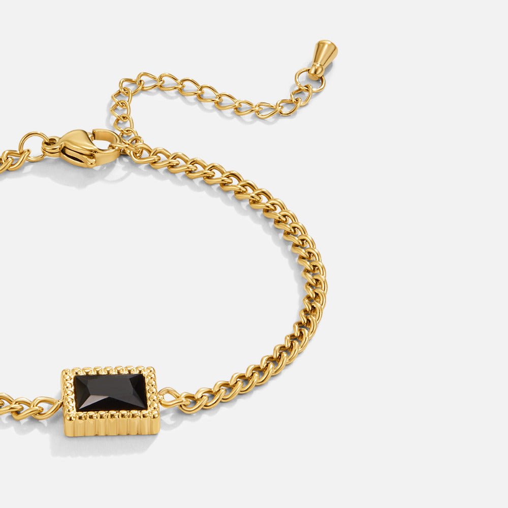 Ink Black Beaded Bracelet