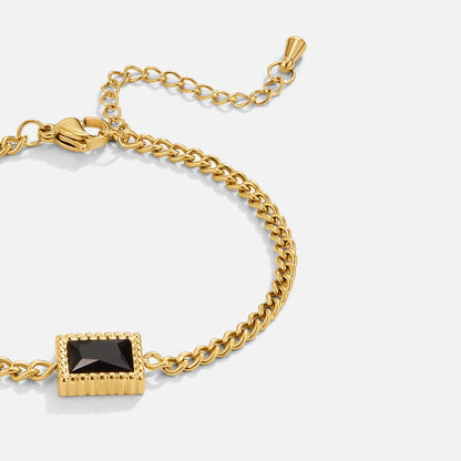 Ink Black Beaded Bracelet
