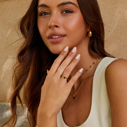 Orion Matt Black Open Wrap Everyday Ring