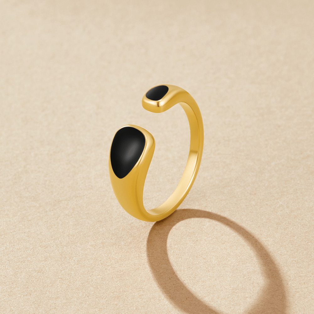Sahara Dark Black Finish Open Wrap Band Ring