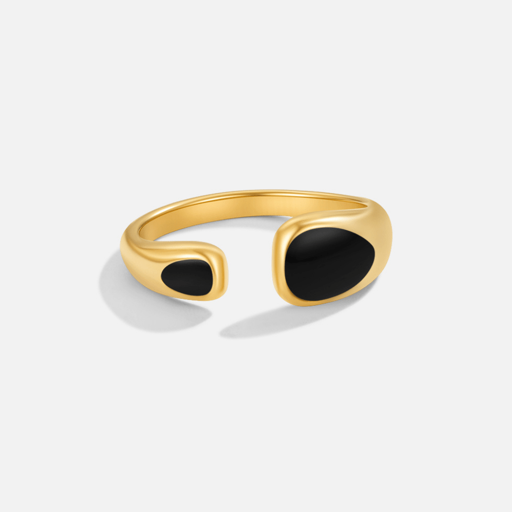 Sahara Dark Black Finish Open Wrap Band Ring
