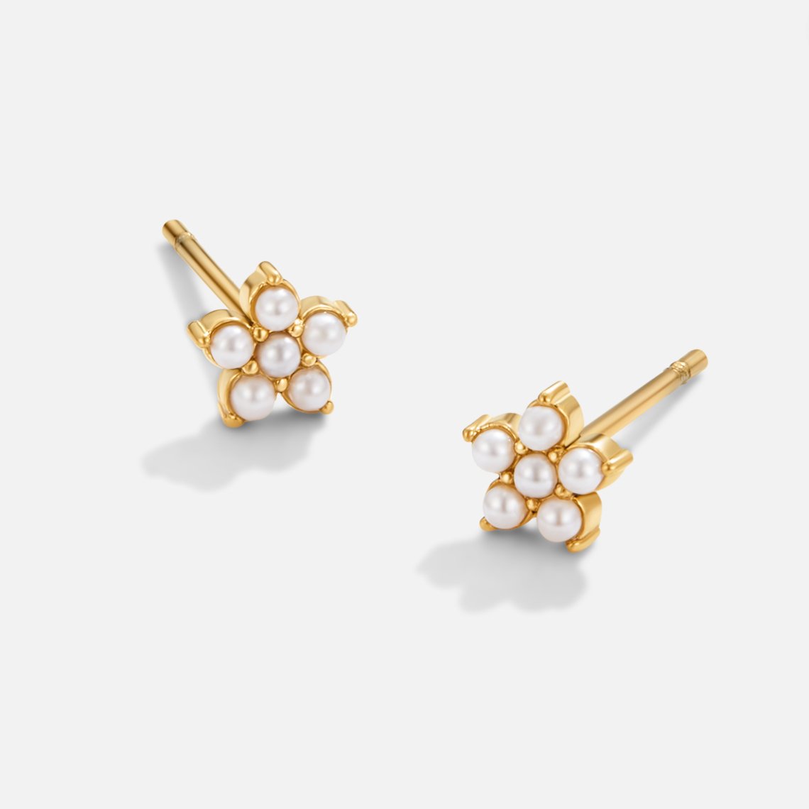 Flower Blossom Earrings with a Pearl Centre