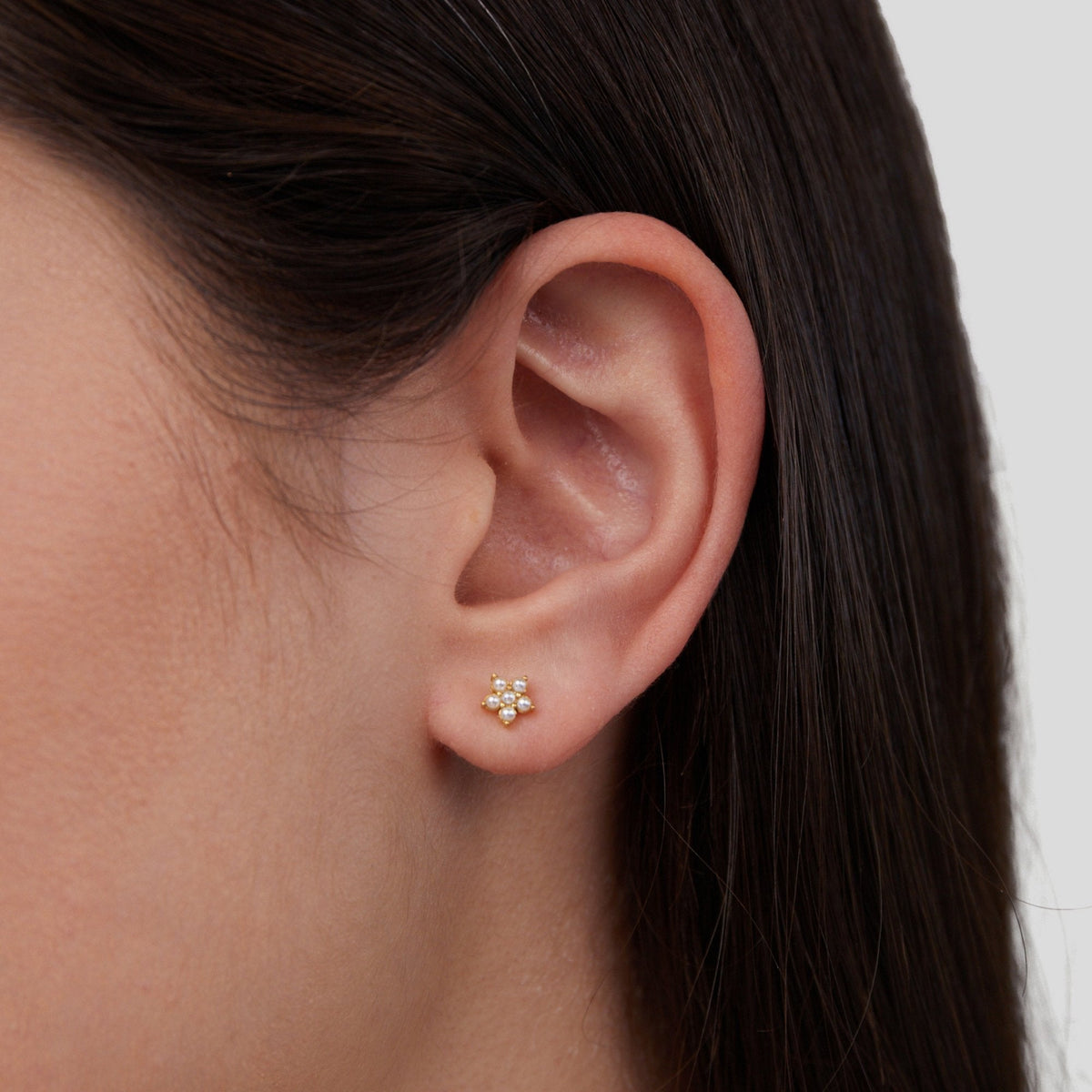 Flower Blossom Earrings with a Pearl Centre