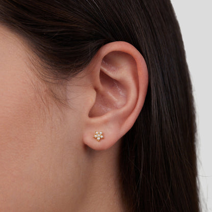 Flower Blossom Earrings with a Pearl Centre