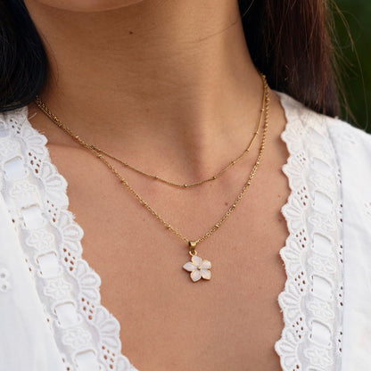 Blush Blossom Gold-Tone Pendant Necklace